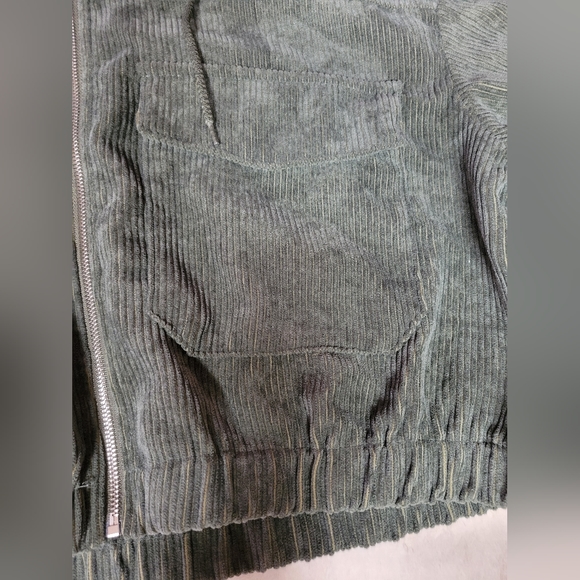 Zaful Corduroy Crop Hooded long sleeve top - Picture 8 of 16